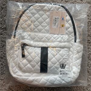 White Quilted Backpack
